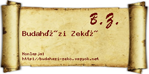Budaházi Zekő névjegykártya